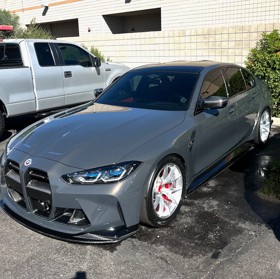 BMW with paint protection applied to the hood and front bumper