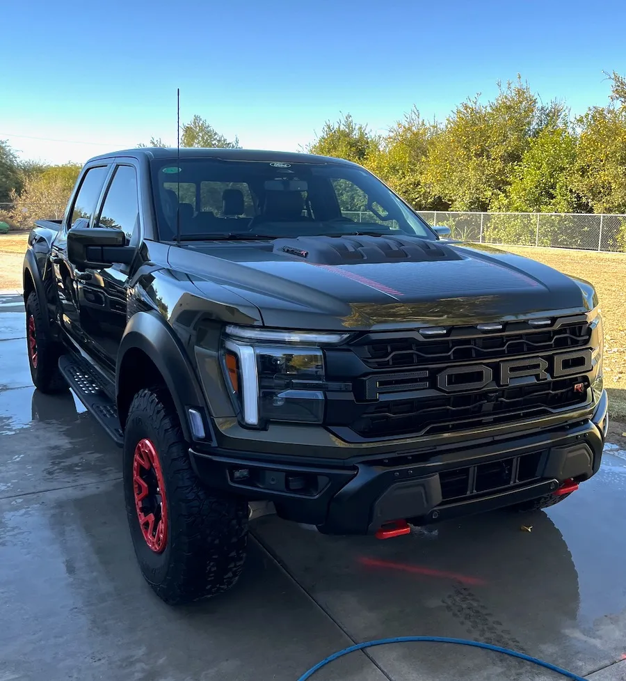 Black Ford truck after an exterior detail