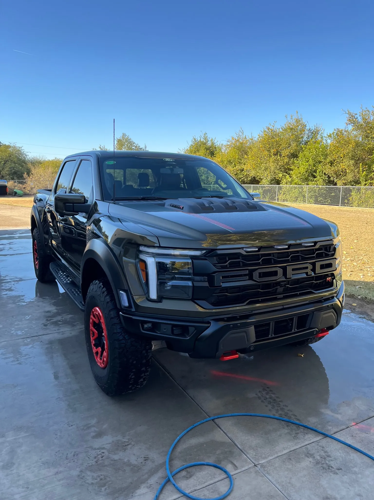 Freshly installed window tint on a Ford truck
