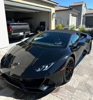 Freshly ceramic-coated Lamborghini with a deep, glossy finish