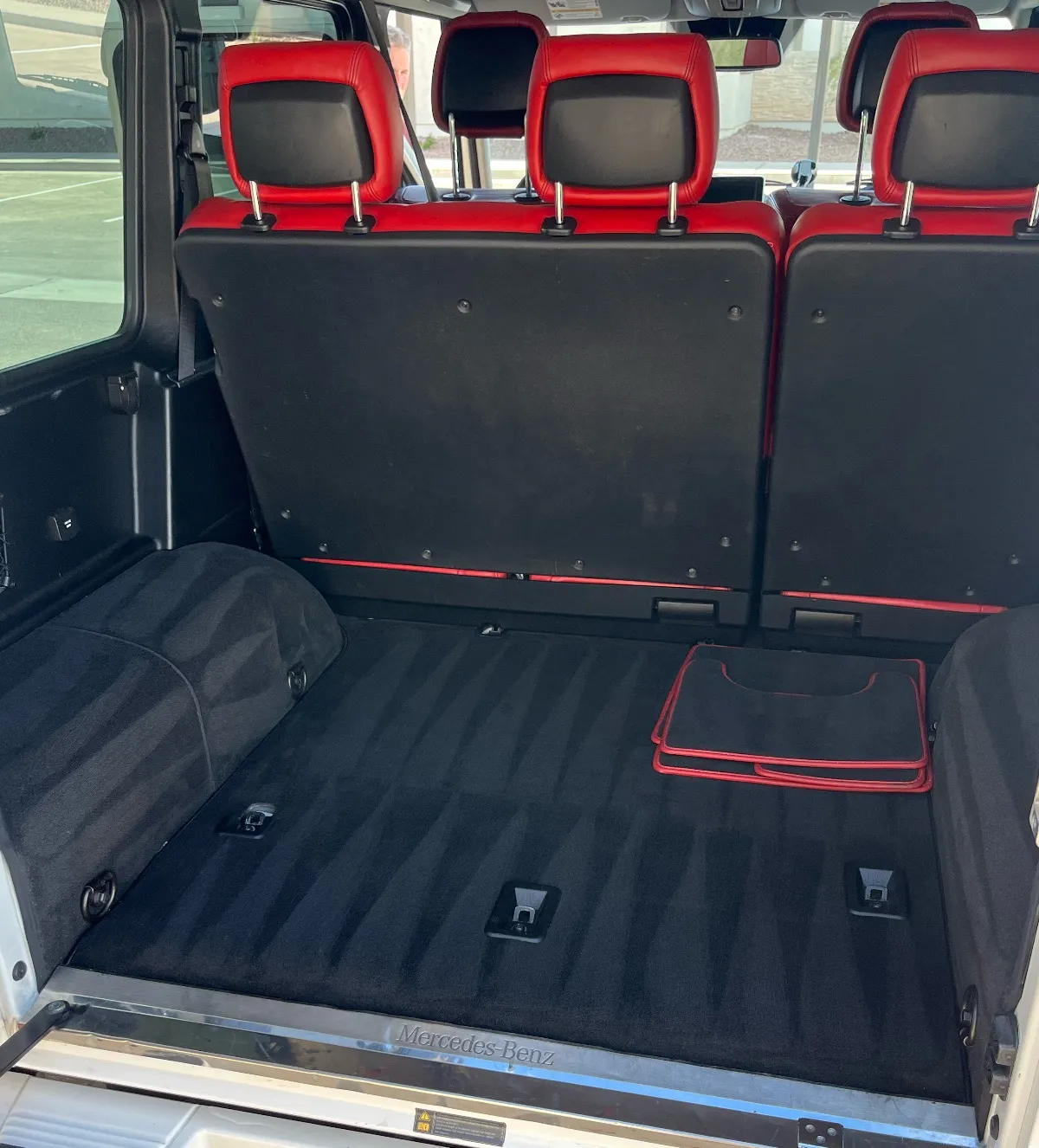 Clean Mercedes trunk and cargo area after detailing