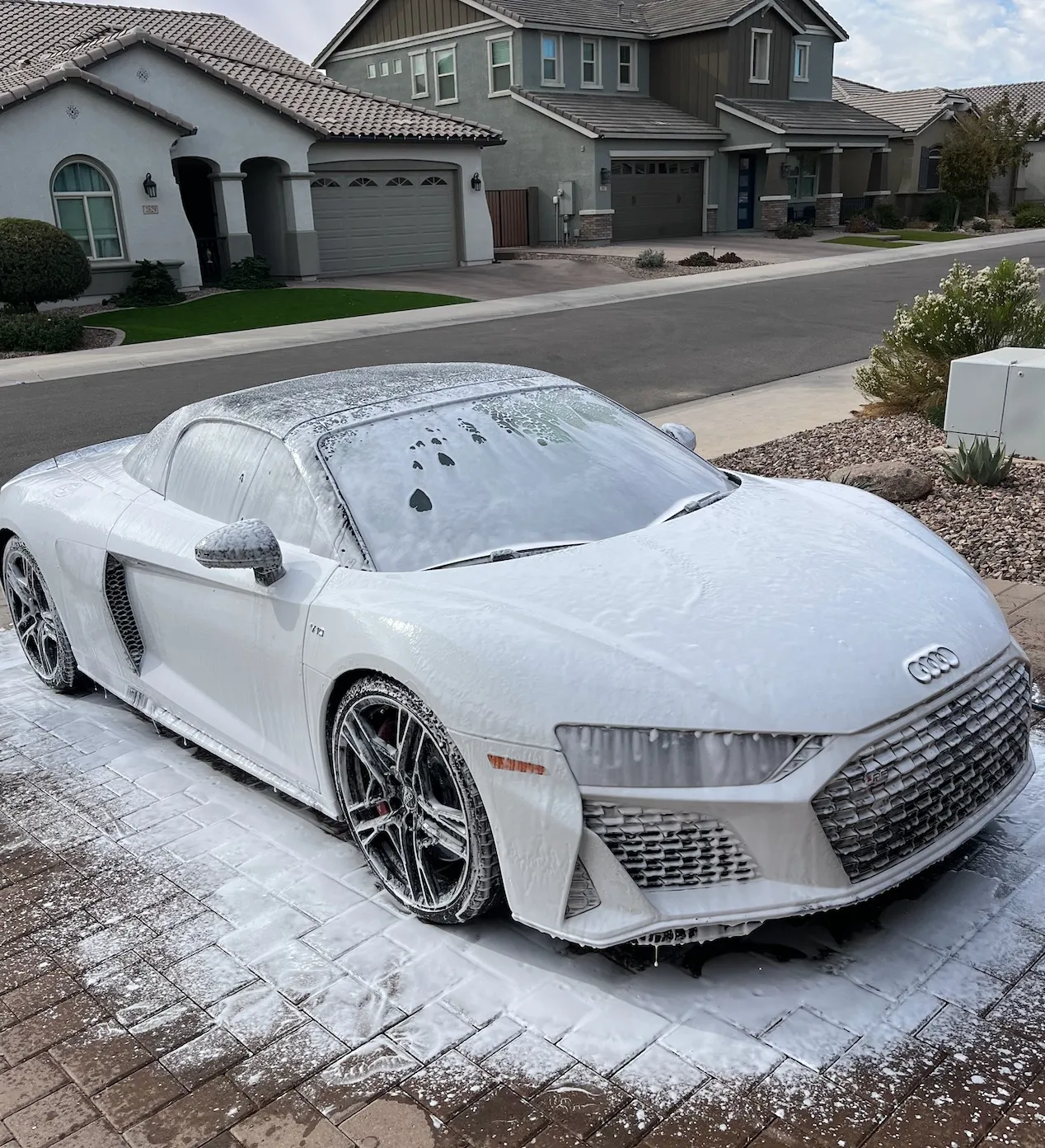 Freshly detailed vehicle parked in a Gilbert neighborhood
